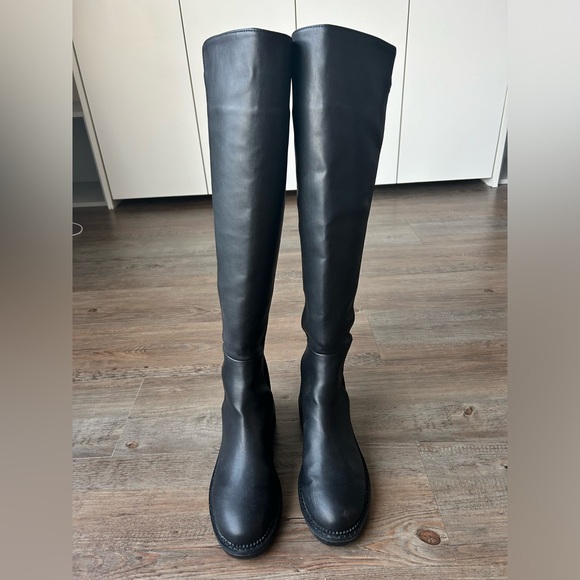 Black Over The Knee Fall Boots - Picture 1 of 3